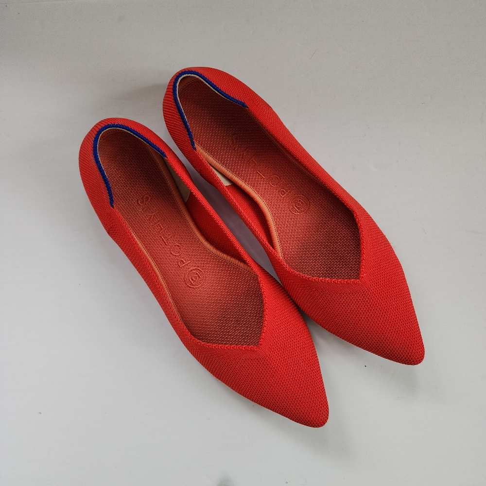 Rothy"s The Point Retired Flame Red Knit Slip On Ballet Flat